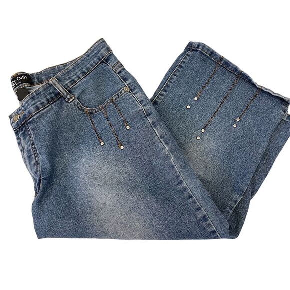 Street Code New York Embellished Jeans Stretch Women Size 13/14 Studded - Picture 14 of 15